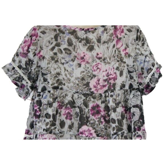 NWOT Disney DSigned Sheer Shirt Swing Floral Tee - Picture 4 of 5